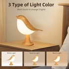 2 Pack Small Bird Night Light - Cute Bird Led Table Lamp With Touch Dimmer