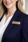 Custom Engraved 1x3 Gold Name Tag   Badge   Pin Attachment Your Name Text Here