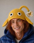 Handmade Yellow Pikmin Crochet Hat Beanie Nintendo Cosplay Costume Flower Adult