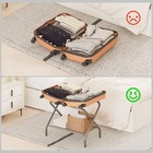 2 Packs Luggage Rack For Guest Room  Folding Suitcase Stand With Fabric Shelf
