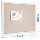 1 Pcs Linen Cork Board Wood White Frame 17 7x13 3 Inch 10 Pushpins Home