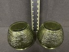  2  Vtg Avocado Green Textured Soreno Planter National Potteries Cleveland Oh