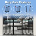Extra Tall 40 55  Baby Gate 29 92-63 38  Wide Pressure Mounted Pet Gate Black  