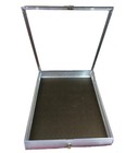 Aluminum Display Case End Opening 22 X34 X 31 4 Knives Cards Gun With Blue Liner