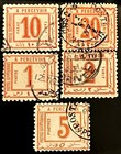 Egypt-stamps-1884-set D-watermarks-postage Due-complete 5 Stamps-clearance