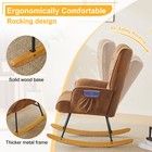 Rocking Chair Nursery  Upholstered Glider Rocker With High Backrest