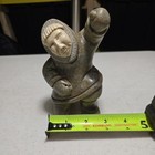 Alaskan Signed  Vtg  Hand-carved Stone Fisherman Eskimo Statue  70s Inuit - Ta2