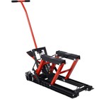 Hydraulic Motorcycle Lift Jack 1500 Lbs Atv Scissor Stand 4 Wheels Foot Pedal