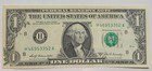 Rare Error  1 Dollar Miscut Misaligned Overprint  1 Dollar Federal Reserve Note
