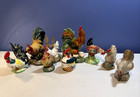 Vtg Rooster Chicken Hen - Lot Of 8 - Ceramic   Resin Figurines