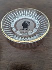 Caesars Palace Glass 4 3 4  Ashtray Frosted Bottom Faceted Rim Gold Edge