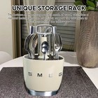 Smeg Retro Cutlery Holder Caddy   6 Cutlery Sets Dining Bundle Cream Blue Black
