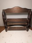 Early American Wooden Primitive Wall Shelf Spice Rack Organizer Decor