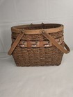 Vintage Woven Duck Basket Cottagecore Farmhouse Decor Wood Handle Mallard Design