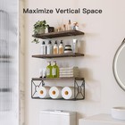 Amada Bathroom Shelves Over Toilet With Storage Basket  Floating Shelves