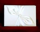 A  Ivory Satin Bow Bridal Wedding Ring Pillow Flower Girl Basket Guest Book Pen
