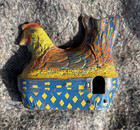 Antique Vintage Tin Litho Baldwin Mfg Co Wind Up Egg Laying Chicken  not Working