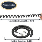 Rj9 4p4c Telephone Cord Handset Coiled Wire 8ft Uncoiled 1 4ft Coiled 10 Pcs
