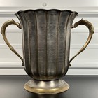 Vtg Mcm Hammered Brass silver Champagne Ice Bucket Planter Beautiful Barware