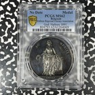 1891 Belgium Walloon Literary Association Medal Pcgs Ms62 Lot g1319 Silver 