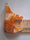 Orange Spiny Oyster Overlay Left Facing Bear Pendant  2  X 1 1 4 