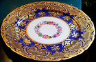 Antique Blue Wm Guerin Co Limoges France Gold Lace Moriage Floral 1890 Plate 11 