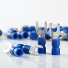  100  16-14ga  8 Blue Fork Spade Terminal Vinyl Insulated Crimp Wire Connector