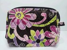 Vera Bradley Purple Punch Pattern Plastic Lined Top Zip Cosmetic Makeup Bag 6x5