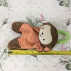 2012 Fisher Price Snugamonkey Rattle Brown Orange Plush Monkey Baby Lovey Clip