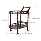 2 Tiers Bar Cart Solid Wood Service Cart 45kg Food Trolley W  Wine Storage Rack