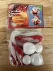 Walco Jolly Santa Claus Vintage Sequin Bead Christmas Ornament Kit Makes 2  Rare
