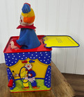 Schylling Vintage 1997 Wind Up Jack In The Box Circus Clown jester Baby Einstein