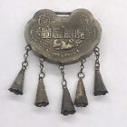 Exquisite Collection Chinese Tibet Silver Mandarin Duck Pendant Centenarian Lock