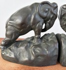 Antique Bronze Art Deco Era    working Elephants    Bookends By P  Mori   Son Nyc