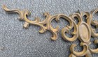  21   Cast Iron  Scroll  Topper  Pediment  Architectural Wall Plaque Bronze Tone