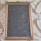 Antique Primitive Double Sided Slate Chalkboard Wood Frame Schoolhouse 14 X 9 75