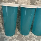 Lot Of 4 Tupperware Tumblers 12oz 3 Lids New Blue