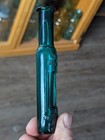    rare    Green Teal Circa 1890 Queen Castor Oil Co New York Medicine Bottle