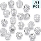 20 Pieces 8 Mm Zirconia Cubic Beads For Jewelry Making  White