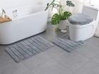 Bathroom Rug Chenille 3-piece Bath Mat Set Soft Plush Anti-slip Toilet Rug Mat