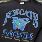 Vintage Worcester Ice Cats Crewneck Sweatshirt Men Xl Black Ahl Minor League 90s