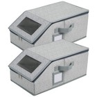 2pcs Stackable Baseball Cap Storage Box Holds Up To 24 Hats Dust Proof Organizer
