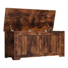 39 4  Brown Storage Trunk Toy Box Organizer Bench Wooden Chest W 2 Safety Hinges