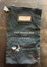 Vtg  State Savings Bank Of Clinton  Michigan Irish Hills Office Canvas Bank Bag