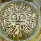 Astrological Sign Ashtray Zodiac Sun Celestial Ceramic Green Gold Mid Century