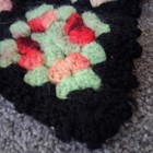 Vtg Handmade Crochet Granny Square Afghan Throw Blanket Multicolor Black Border
