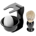 Men s Shaving Brush Badger   Brush Stand   Bow Cup   Soap Barber Salon Shave Set