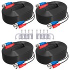 Annke 4x 100ft 30m Black Bnc Plug Play Video Power Cable Hd Cctv Security System