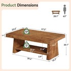 47   Solid Wood Coffee Table Farmhouse Center Table With Storage For Living Room