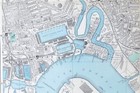 London - Blackwall  Canning Town  The Docks   Original Antique Map  Bacon  1909 